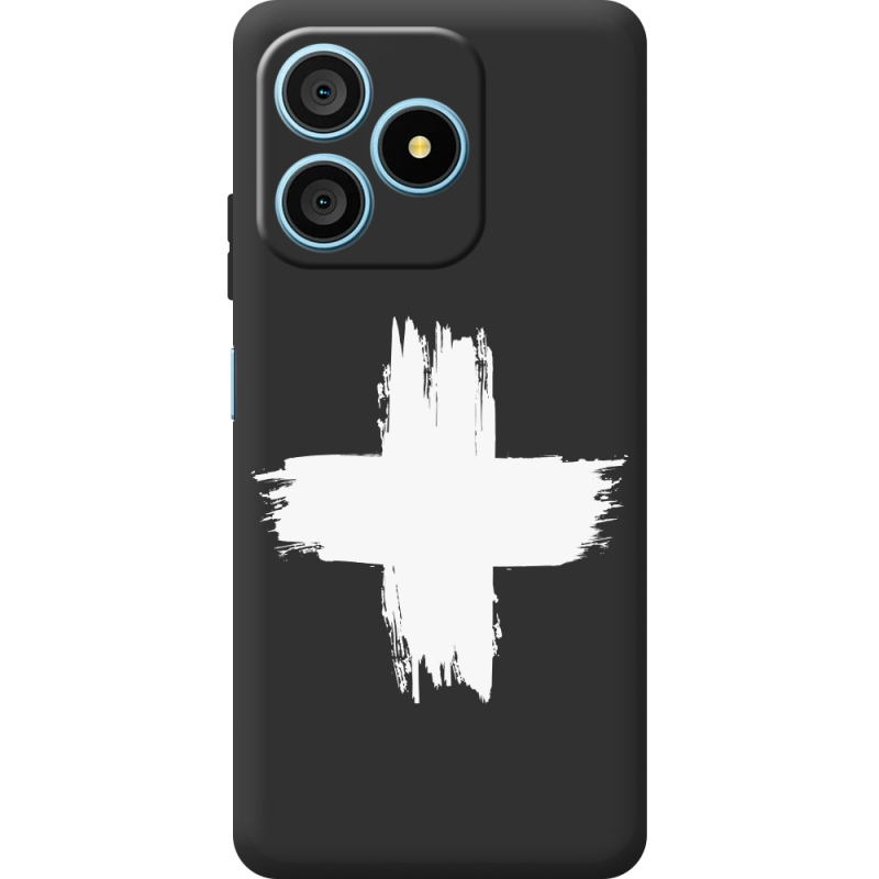 Чорний чохол BoxFace Blackview Wave 9C Білий хрест ЗСУ