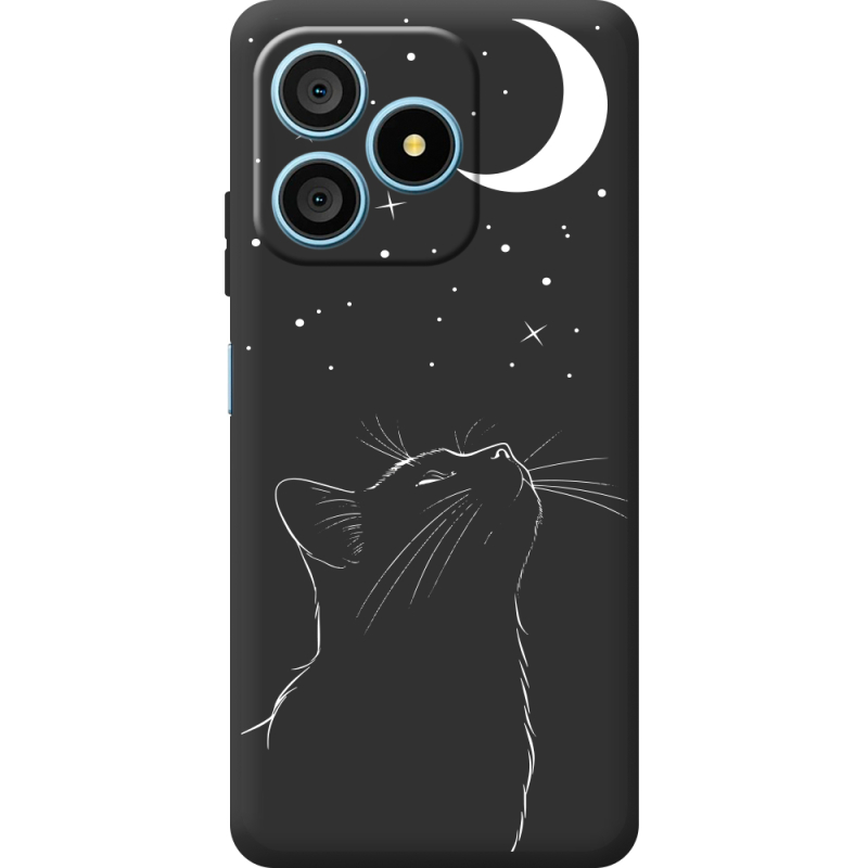 Чорний чохол BoxFace Blackview Wave 9C Місячний кіт