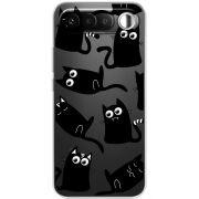 Прозорий чохол BoxFace Realme 16 5G с 3D-глазками Black Kitty