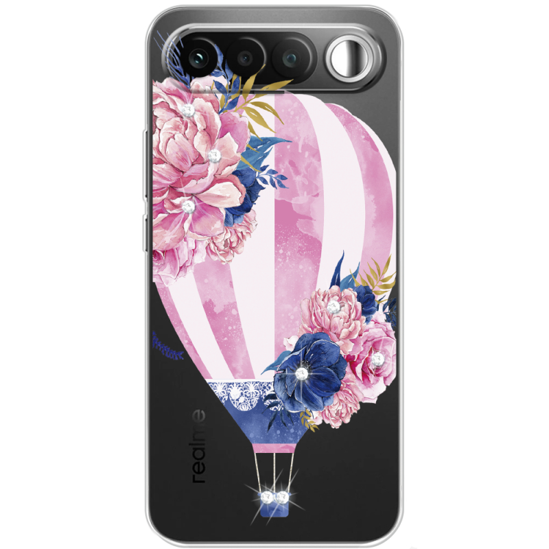 Чохол зі стразами Realme 16 5G Pink Air Baloon