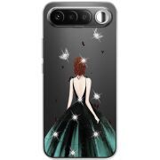 Чохол зі стразами Realme 16 5G Girl in the green dress