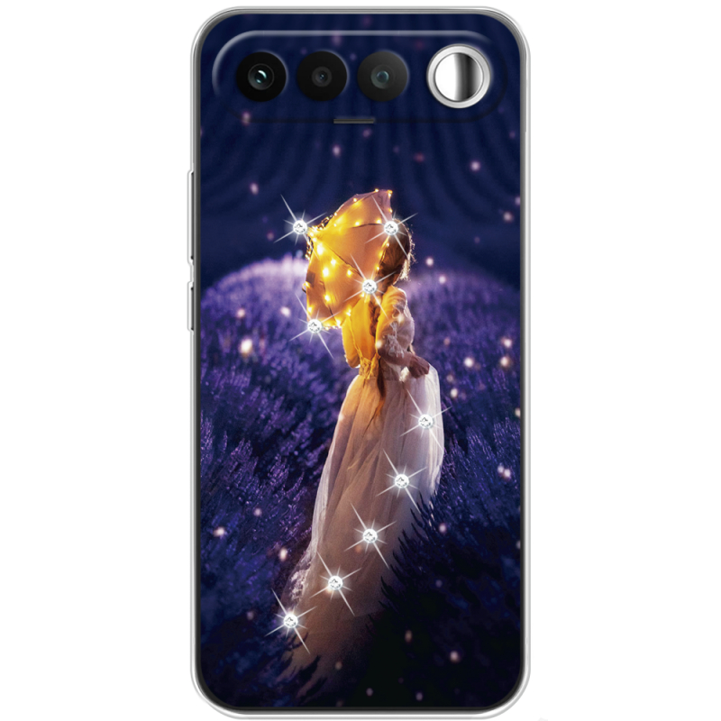 Чохол зі стразами Realme 16 5G Girl with Umbrella