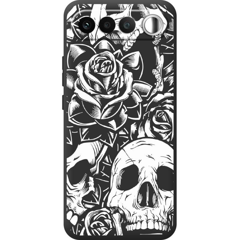 Чорний чохол BoxFace Realme 16 5G Skull and Roses