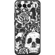 Чорний чохол BoxFace Realme 16 5G Skull and Roses