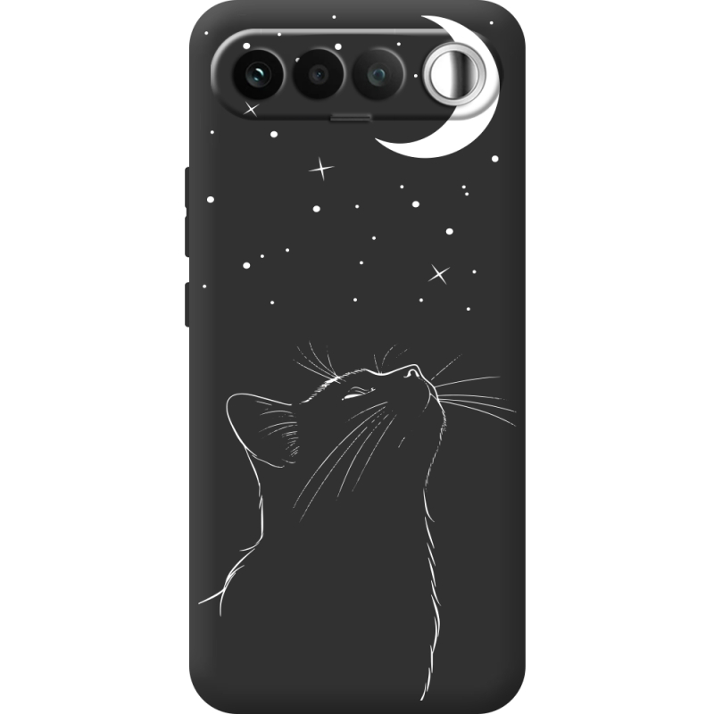 Чорний чохол BoxFace Realme 16 5G Місячний кіт