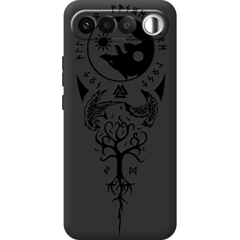 Чорний чохол BoxFace Realme 16 5G Hugin and Munin