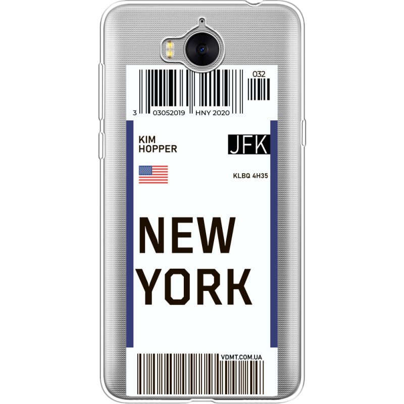 Прозрачный чехол Uprint Huawei Y5 2017 Ticket New York