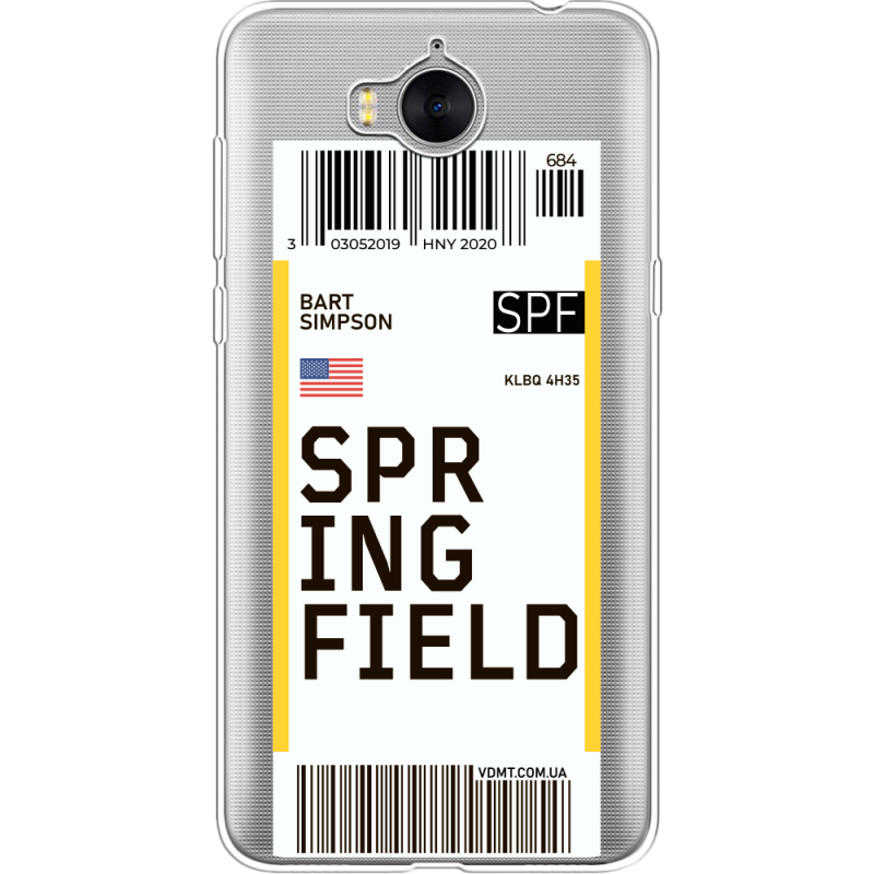 Прозрачный чехол Uprint Huawei Y5 2017 Ticket Springfield