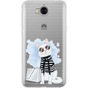 Прозрачный чехол Uprint Huawei Y5 2017 Cat Style