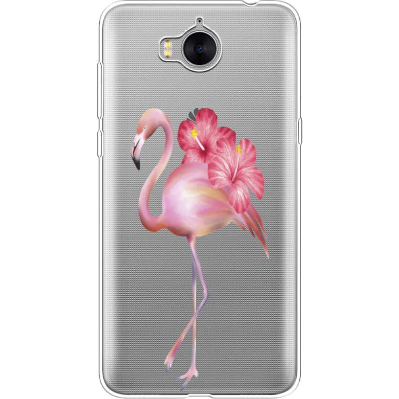 Прозрачный чехол Uprint Huawei Y5 2017 Floral Flamingo