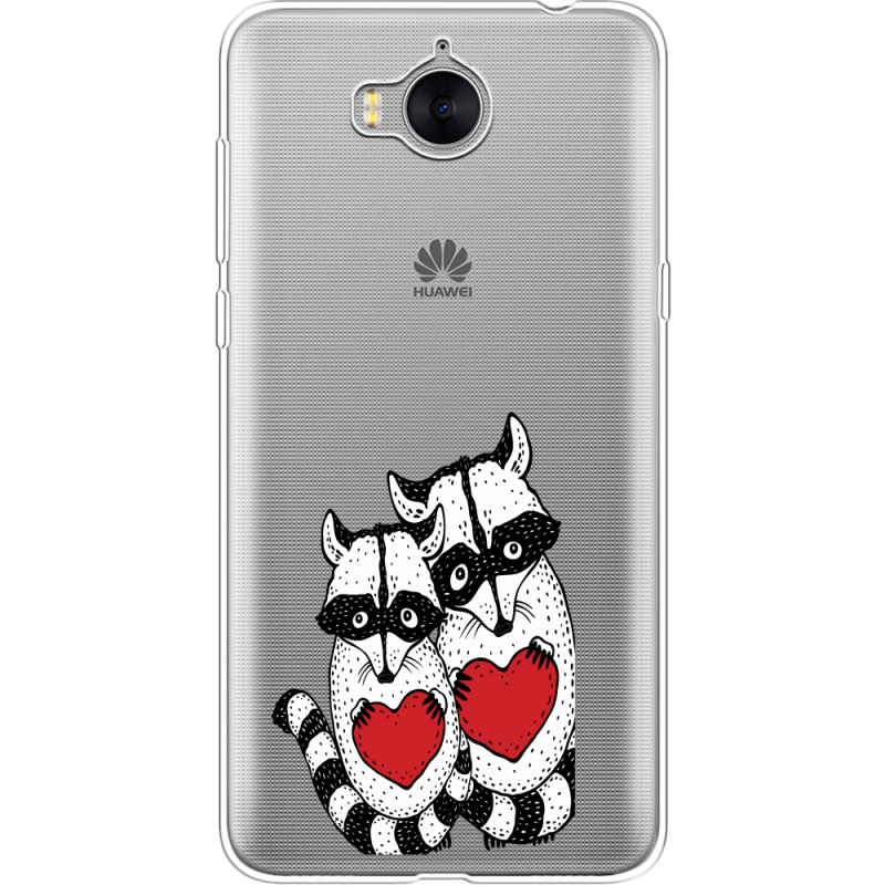 Прозрачный чехол Uprint Huawei Y5 2017 Raccoons in love