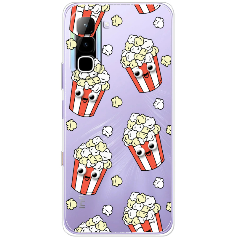 Прозорий чохол BoxFace Infinix Hot 70 с 3D-глазками Popcorn