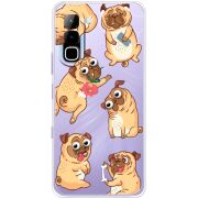 Прозорий чохол BoxFace Infinix Hot 70 с 3D-глазками Pug