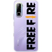 Прозорий чохол BoxFace Infinix Hot 70 Free Fire Black Logo