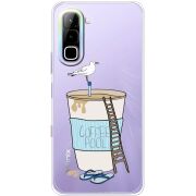 Прозорий чохол BoxFace Infinix Hot 70 Segull in Cofee Pool
