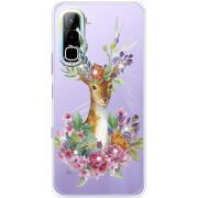 Чохол зі стразами Infinix Hot 70 Deer with flowers