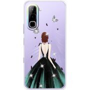 Чохол зі стразами Infinix Hot 70 Girl in the green dress