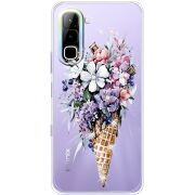 Чохол зі стразами Infinix Hot 70 Ice Cream Flowers