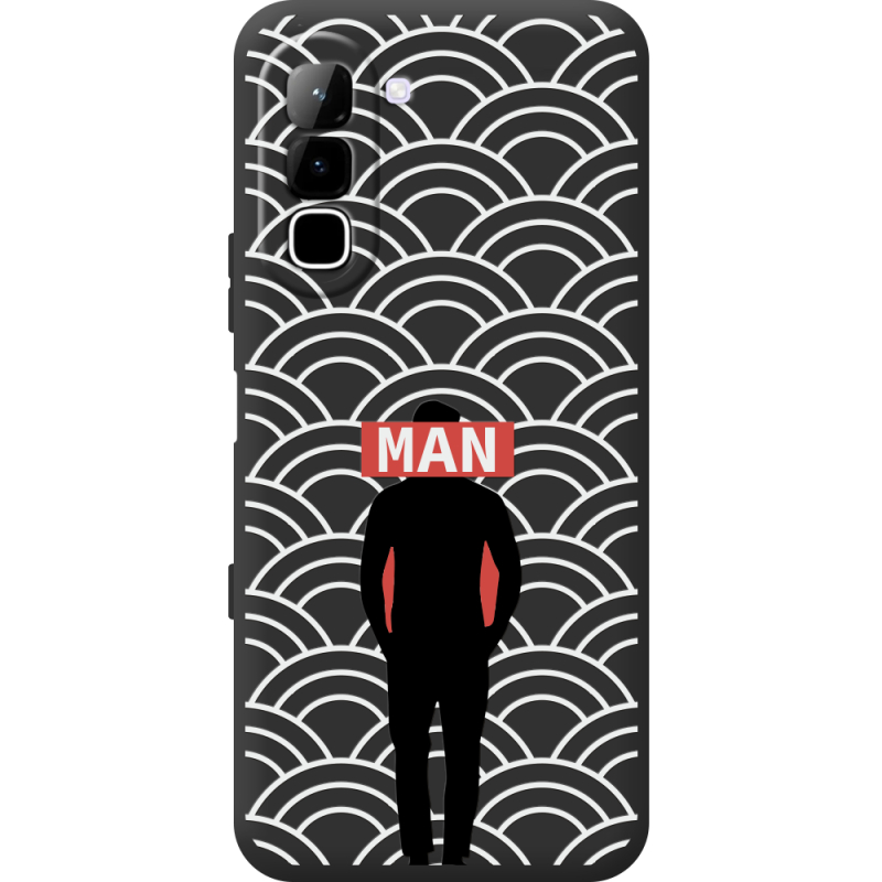 Чорний чохол BoxFace Infinix Hot 70 Man Pattern