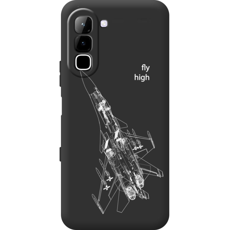 Чорний чохол BoxFace Infinix Hot 70 Військовий літак