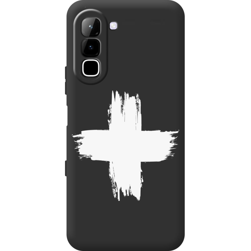 Чорний чохол BoxFace Infinix Hot 70 Білий хрест ЗСУ