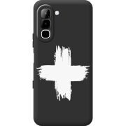 Чорний чохол BoxFace Infinix Hot 70 Білий хрест ЗСУ