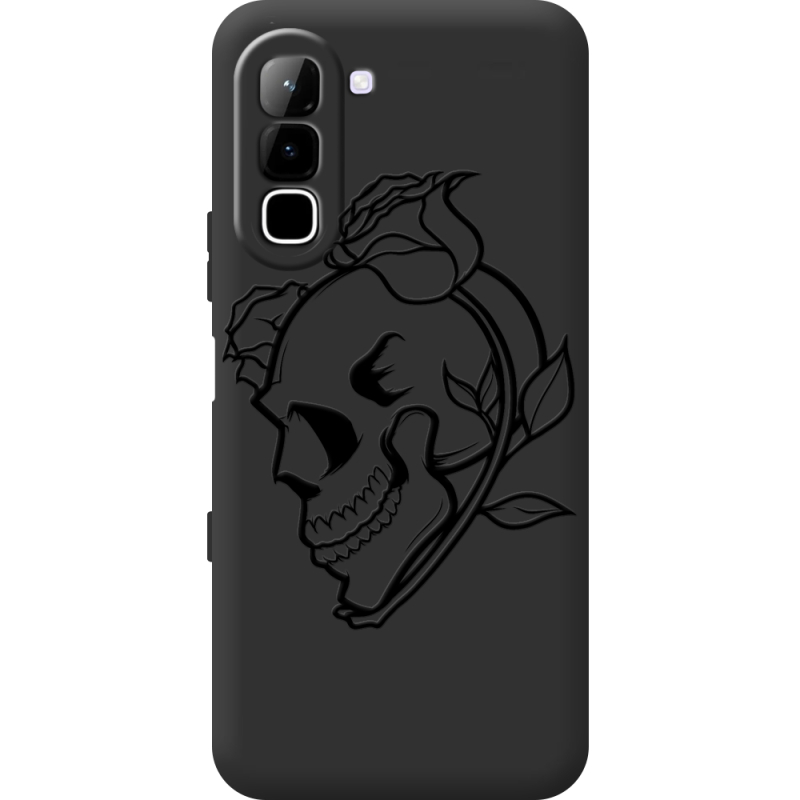 Чорний чохол BoxFace Infinix Hot 70 Skull and Roses