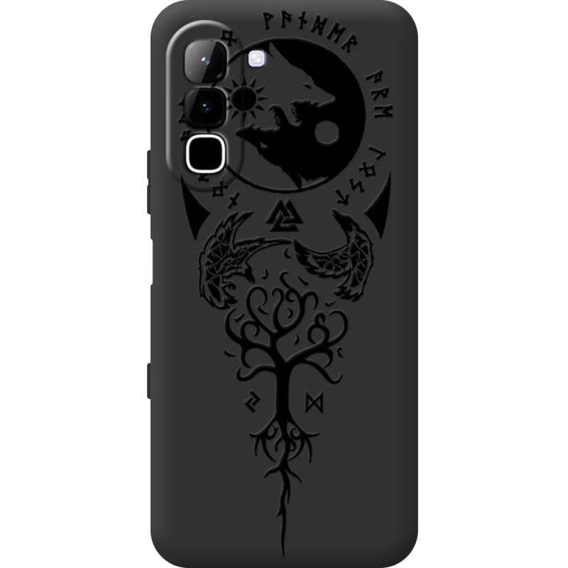 Чорний чохол BoxFace Infinix Hot 70 Hugin and Munin