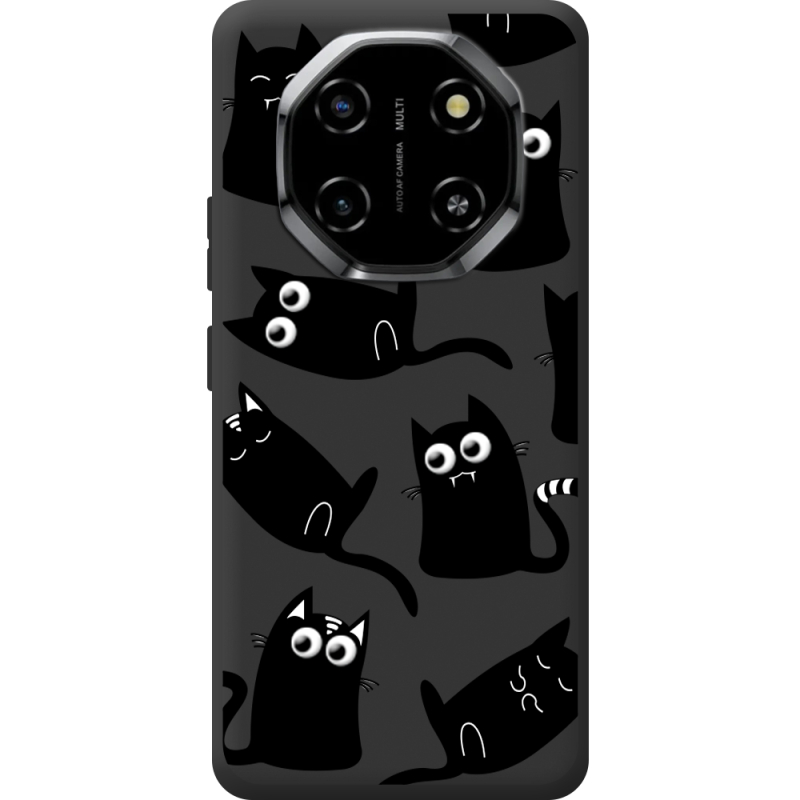 Прозорий чохол BoxFace Blackview Shark 6 с 3D-глазками Black Kitty
