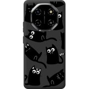 Прозорий чохол BoxFace Blackview Shark 6 с 3D-глазками Black Kitty