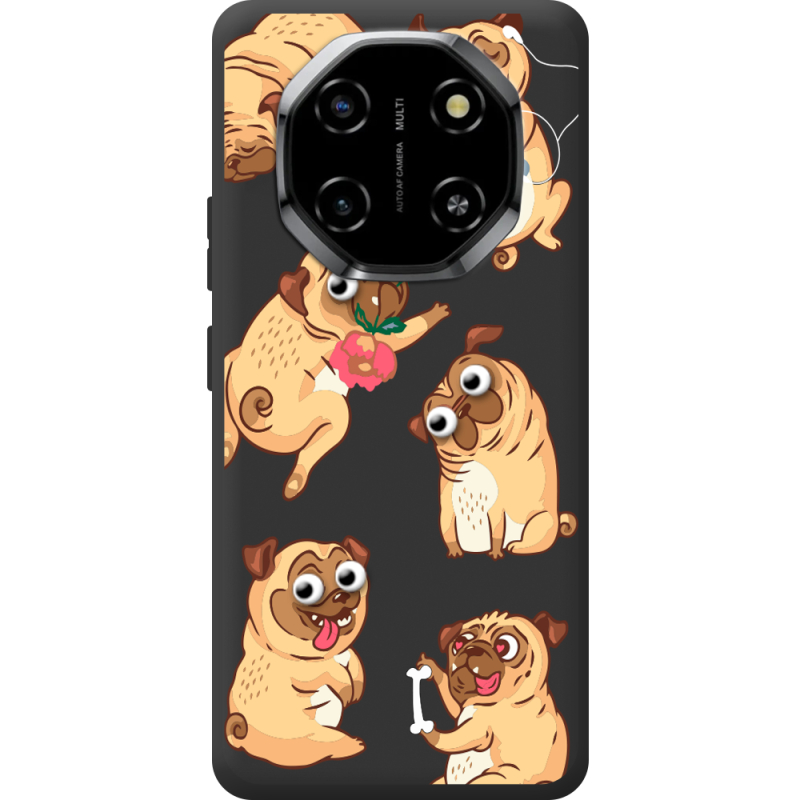 Прозорий чохол BoxFace Blackview Shark 6 с 3D-глазками Pug