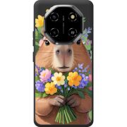 Прозорий чохол BoxFace Blackview Shark 6 Капибара з квітами