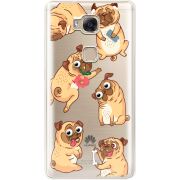 Прозрачный чехол Uprint Huawei GR5 с 3D-глазками Pug