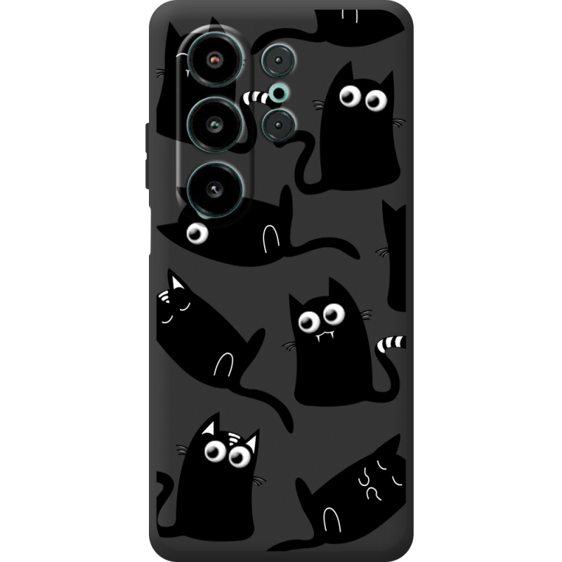 Прозорий чохол BoxFace Blackview Wave 10 с 3D-глазками Black Kitty