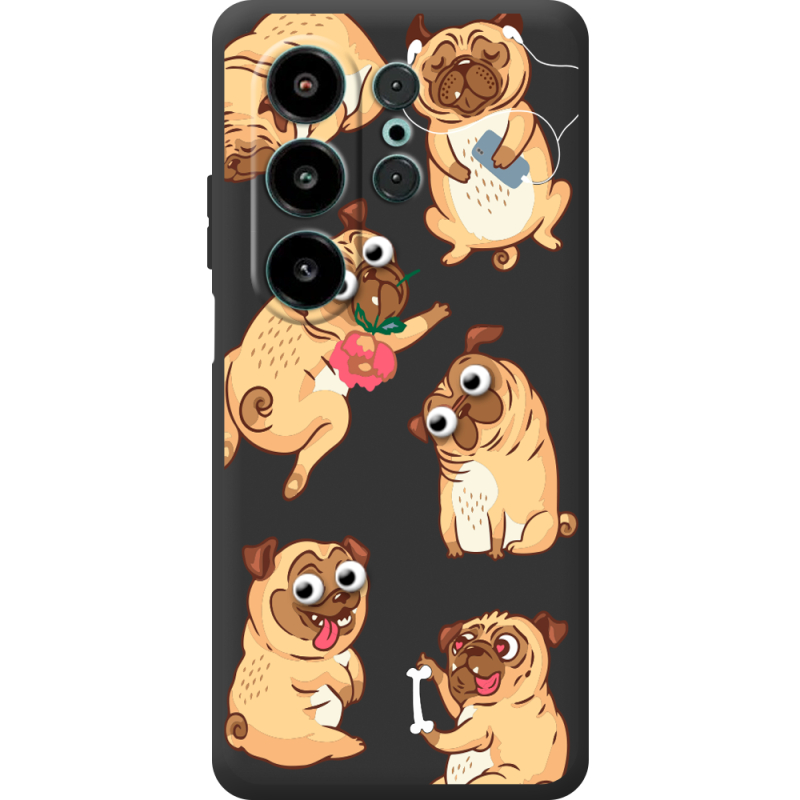 Прозорий чохол BoxFace Blackview Wave 10 с 3D-глазками Pug