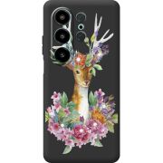 Чохол зі стразами Blackview Wave 10 Deer with flowers