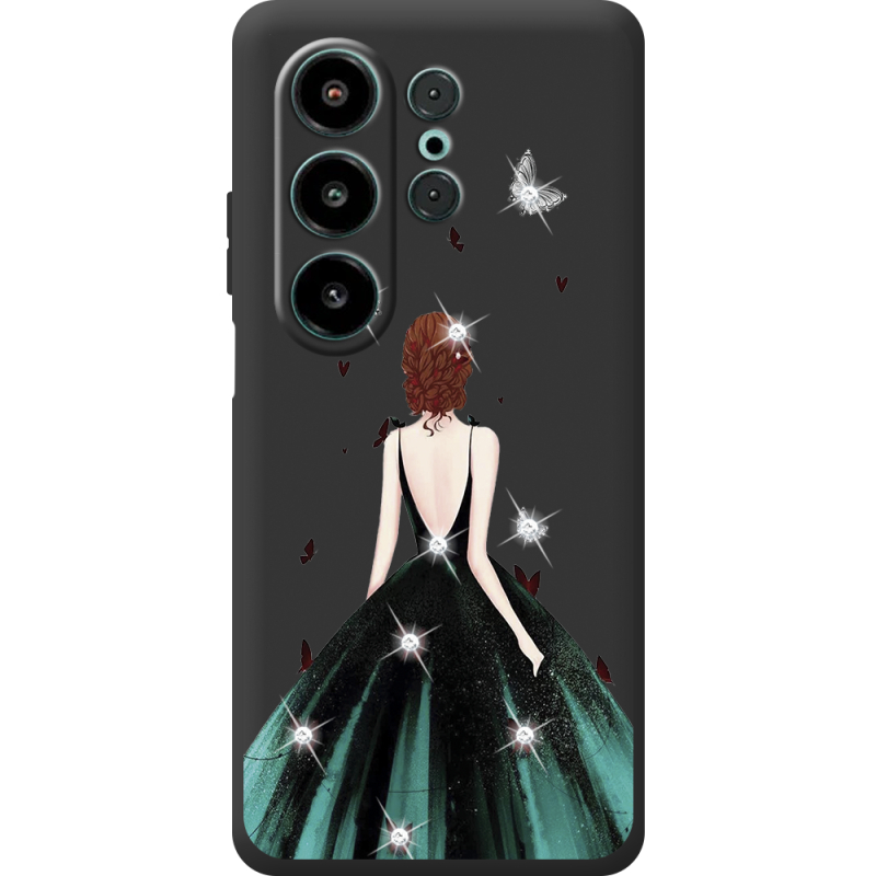 Чохол зі стразами Blackview Wave 10 Girl in the green dress