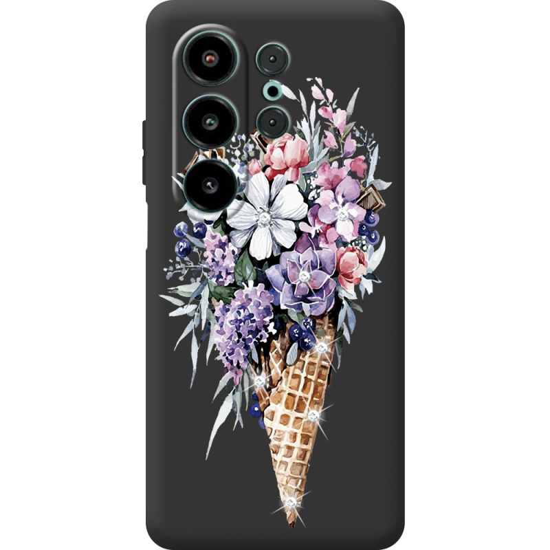 Чохол зі стразами Blackview Wave 10 Ice Cream Flowers