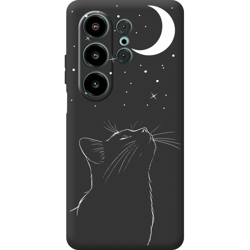Чорний чохол BoxFace Blackview Wave 10 Місячний кіт