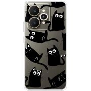 Прозорий чохол BoxFace Realme 15 5G с 3D-глазками Black Kitty