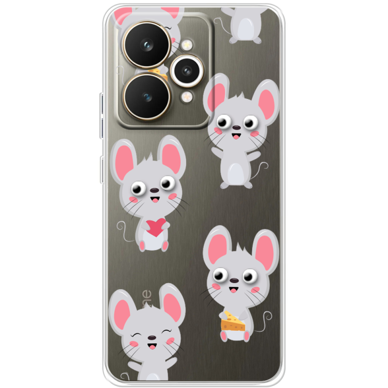 Прозорий чохол BoxFace Realme 15 5G с 3D-глазками Mouse