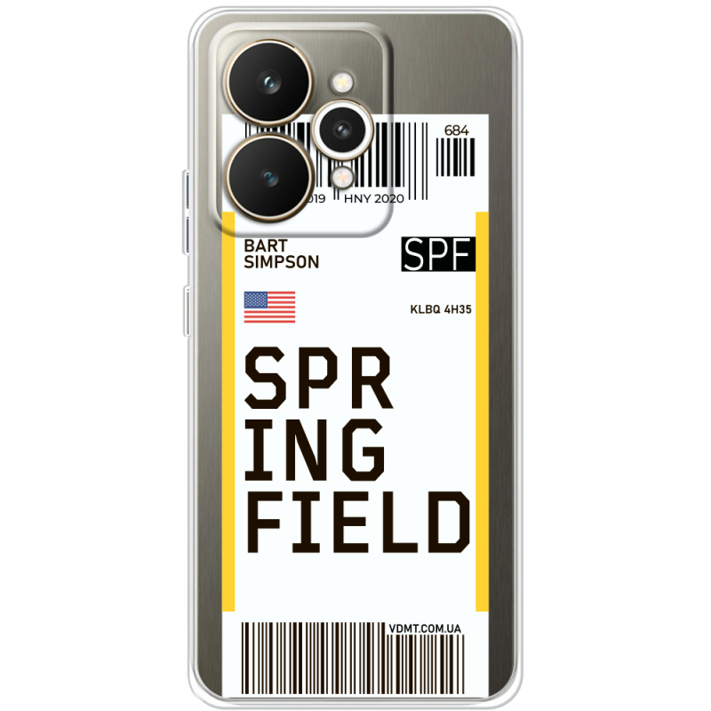 Прозорий чохол BoxFace Realme 15 5G Ticket Springfield