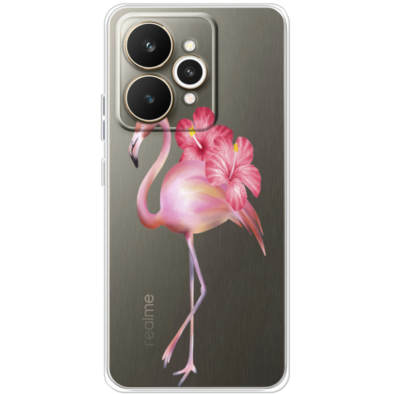 Прозорий чохол BoxFace Realme 15 5G Floral Flamingo