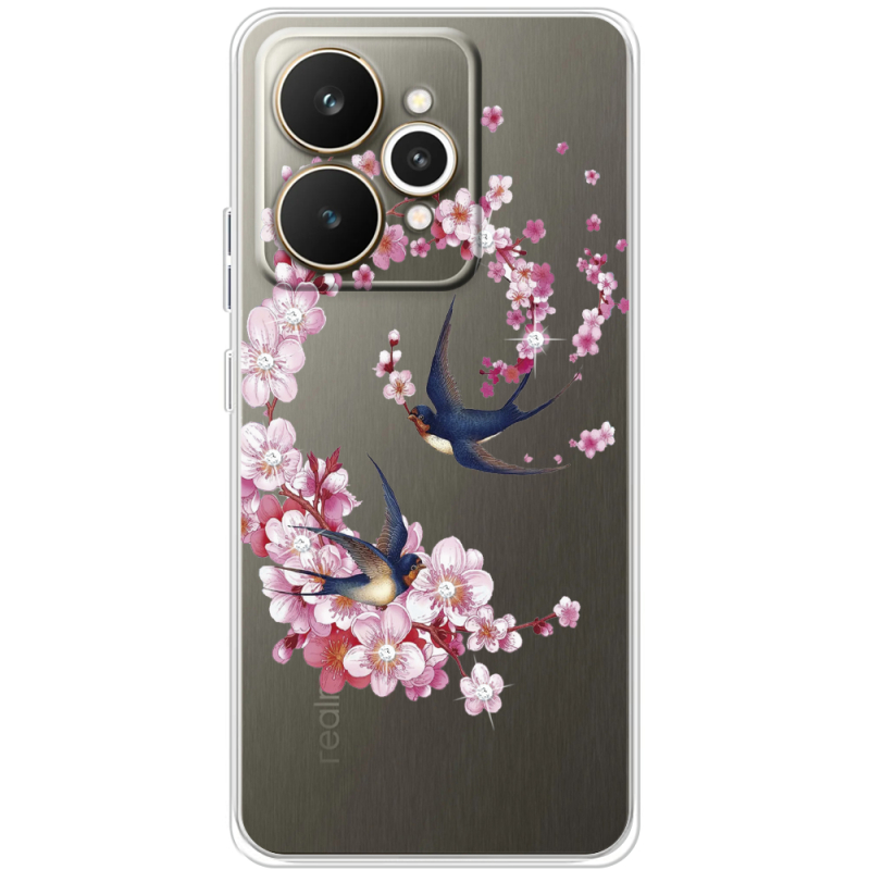 Чохол зі стразами Realme 15 5G Swallows and Bloom