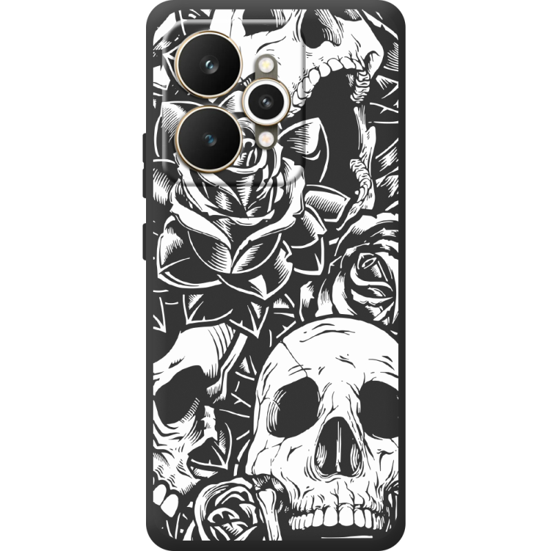 Чорний чохол BoxFace Realme 15 5G Skull and Roses