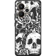 Чорний чохол BoxFace Realme 15 5G Skull and Roses