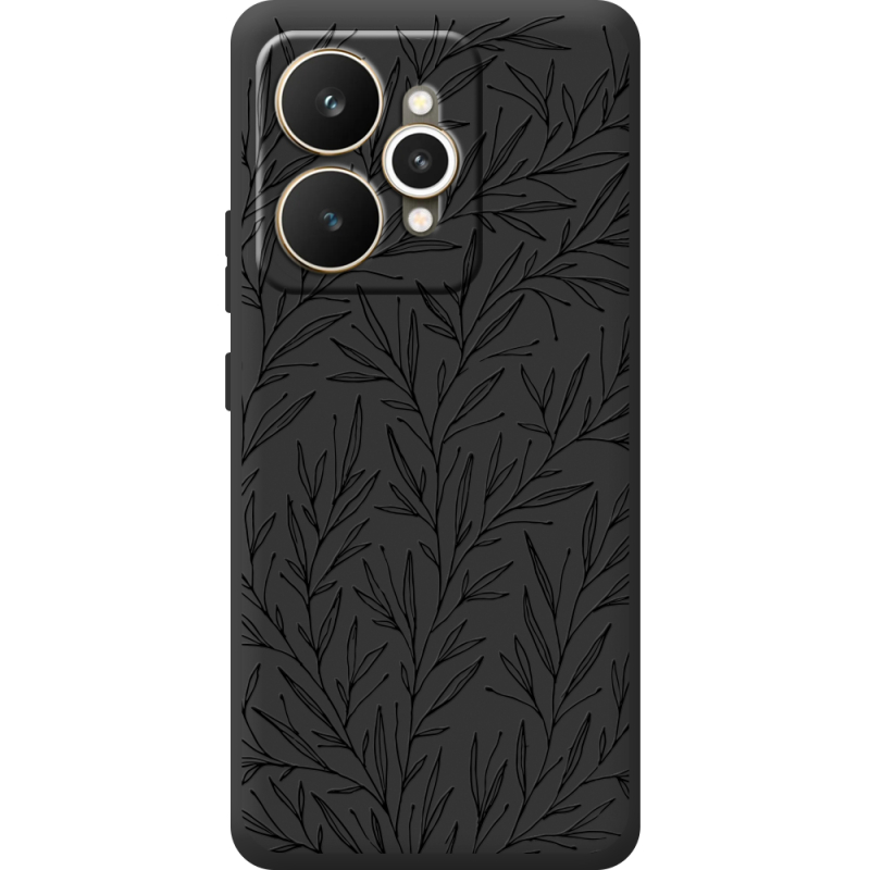 Чорний чохол BoxFace Realme 15 5G Leaves