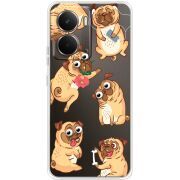 Прозорий чохол BoxFace Realme P3 с 3D-глазками Pug