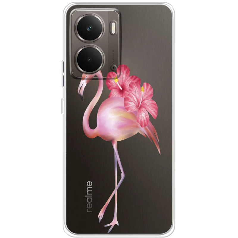 Прозорий чохол BoxFace Realme P3 Floral Flamingo