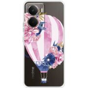 Чохол зі стразами Realme P3 Pink Air Baloon
